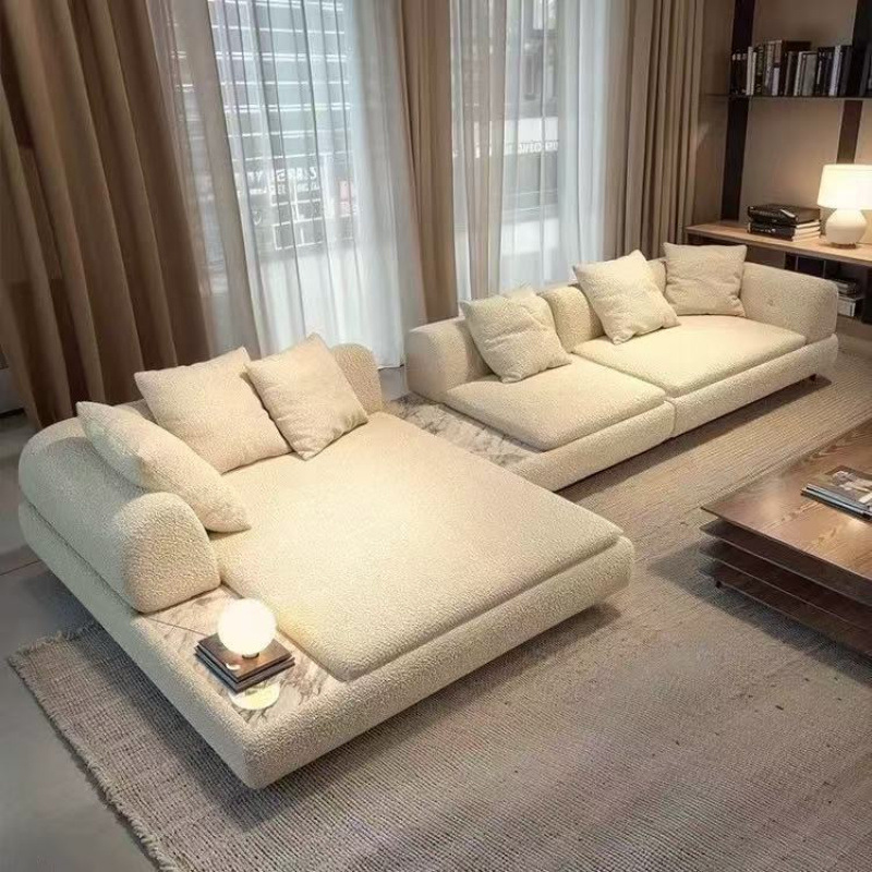 2026 New Model Super Moon Sofa Milan Italian Minimalist Modular Modern Light Luxury Large Flat Fabric Sofa