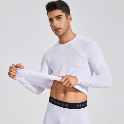 Cross-border men's tight training PRO sports fitness running long-sleeved sweat-wicking quick-dry shirt T-shirt clothing