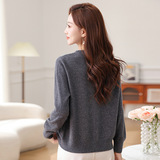 25年新款精纺针织开衫纯色简约圆领单排扣女士百搭100%羊毛衫秋冬，女装针织衫/毛衣，妃慕昵服饰