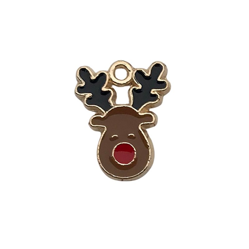 38個の新型クリスマスシリーズのアニメが可愛い鈴を混ぜて油を垂らした合金ペンダントdiyアクセサリーを作ります。|undefined