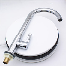 新款不锈钢201电镀加高圆立式24管滚珠厨房单冷立式洗菜盆龙头