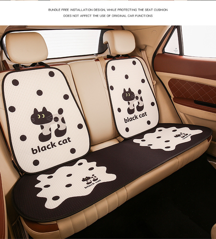 Car Cushion Four Seasons Universal Breathable Summer Cartoon Small Man Waist Main Driver Women's Half Bag Seat Cushion Cover Seat Cushion Ventilated