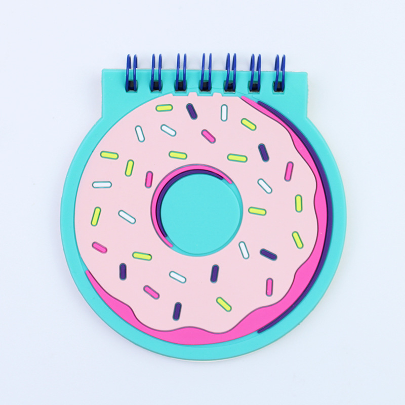 Cubierta de silicona pequeña bobina libro mini dibujos animados especial en forma de cuaderno papelería creativa forma de animal lindo con pluma