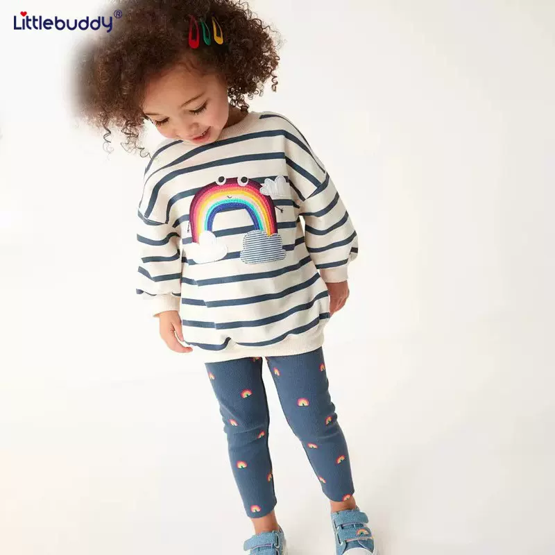 littlebuddy长袖童卫衣欧美风棉2-7岁童圆领一件代发童装中小童