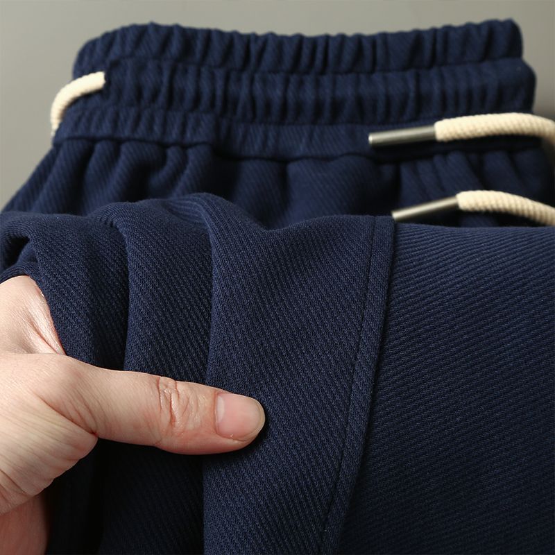 American-Style Men's Summer Shorts, Five-Point Pants, Thick Twill Sports Casual Pants, Knitted Sweatpants, Loose Mid-Length Trendy Pants