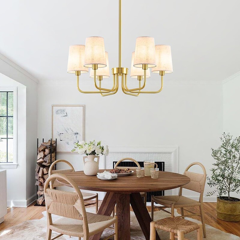 Modern farmhouse rustic American pastoral fabric-shaded living room lamp, exclusively for cross-border sales, suitable for dining rooms, hallways, and bedroom chandeliers