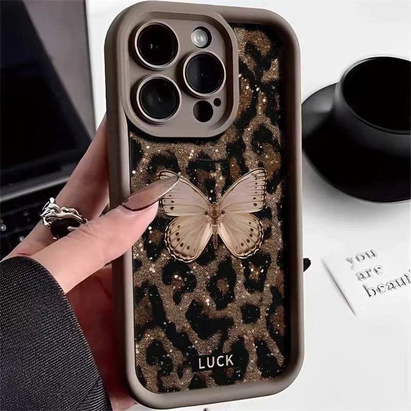 La nueva escalera Sky Eye se aplica a la carcasa del teléfono iphone16pro Apple 15 mariposa 14 estampado de leopardo 13promax/12