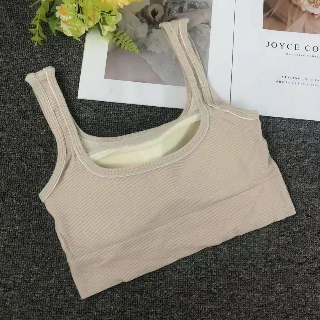Nueva taza fija sin costuras transpirable sin anillo de acero ropa interior chaleco de cintura sexy ropa interior sostén base