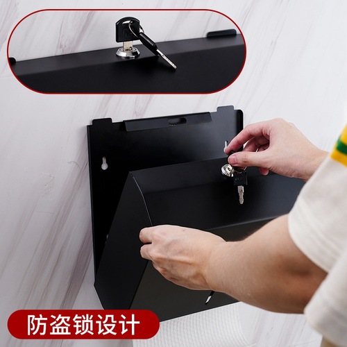 304 stainless steel large hand towel large roll paper box public toilet hotel bathroom waterproof toilet paper hand tissue box