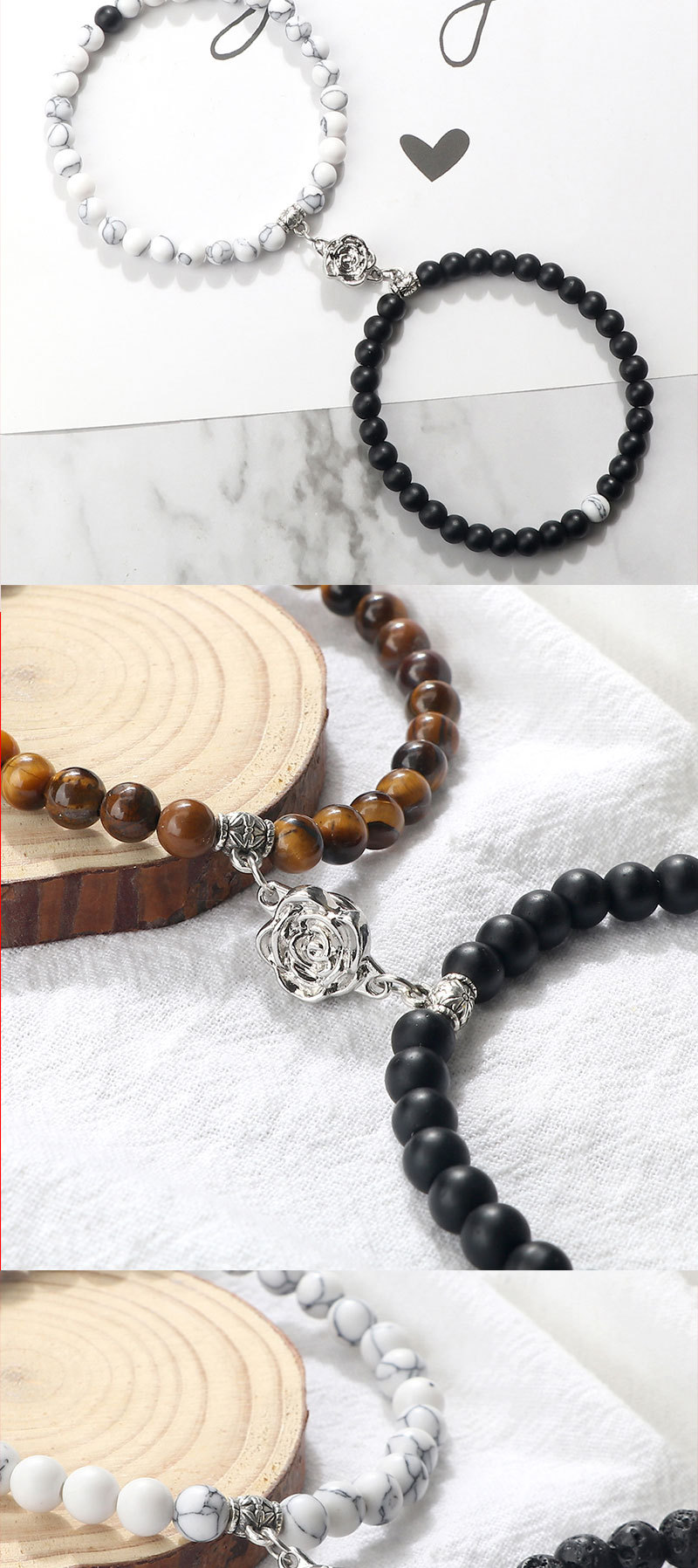 Perlenarmband Mit Magnetverschluss Blumen Schmetterling_voghion.com