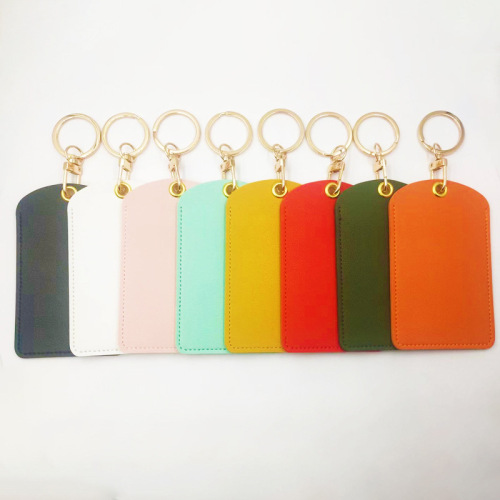 Creative leather ID card case, bus card, bank card, ID card, privacy card case, fashionable key chain, card holder