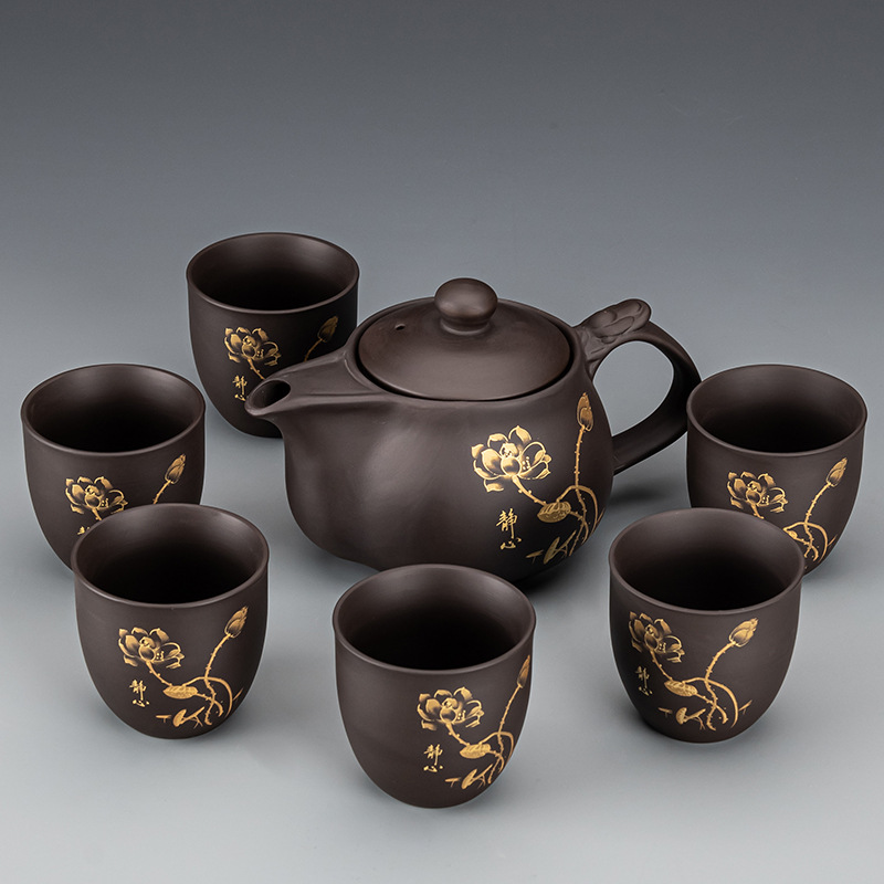 ✲☾☾✲자색모래/용냄비(연화) + 6컵✲☾☾✲