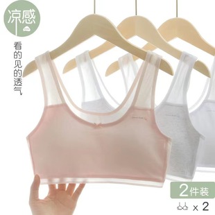 Girls' Underwear, Junior High School Students' Cotton High School Students' Development Period Bra, Female Older Children's Bra, Adolescent Breathable Vest
