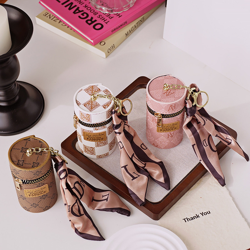 New Style Keychain Gift, Light Luxury Leather Lipstick Bag, Earphone Storage, Mini Coin Purse, Bag Pendant, Hanging Ornament, Accessory New Style Keychain Gift, Light Luxury Leather Lipstick Bag, Earphone Storage, Mini Coin Purse, Bag Pendant, Hanging Ornament, Accessory