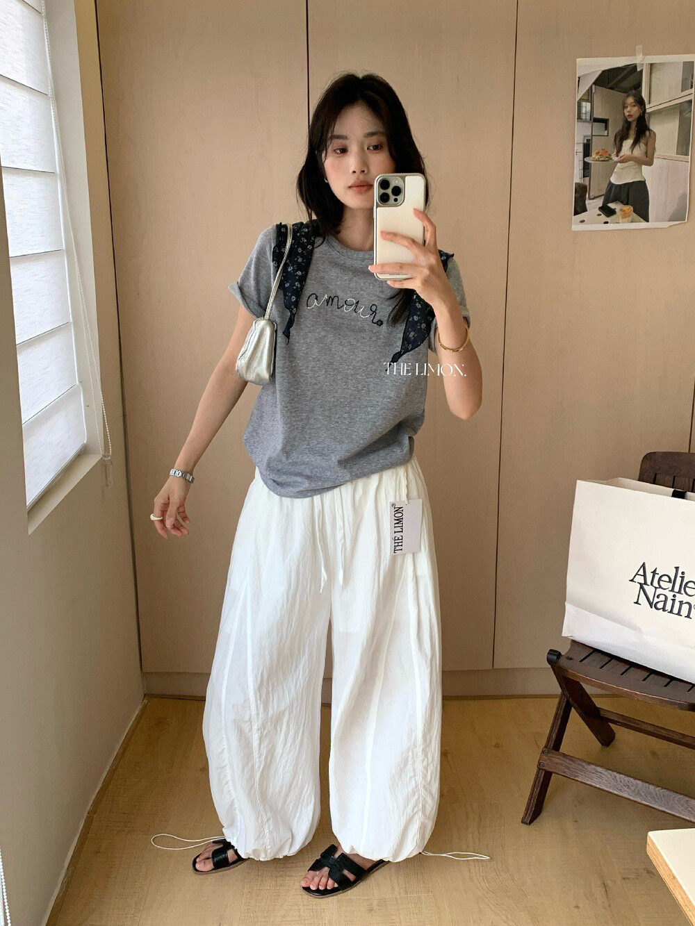 Quần culottes nữ ống rộng cạp cao rút dây, phong cách thể thao, mùa hè 2026 — Xanh lá cây nhạtcolor, xám đậm, màu đen, màu trắng chi tiết 12