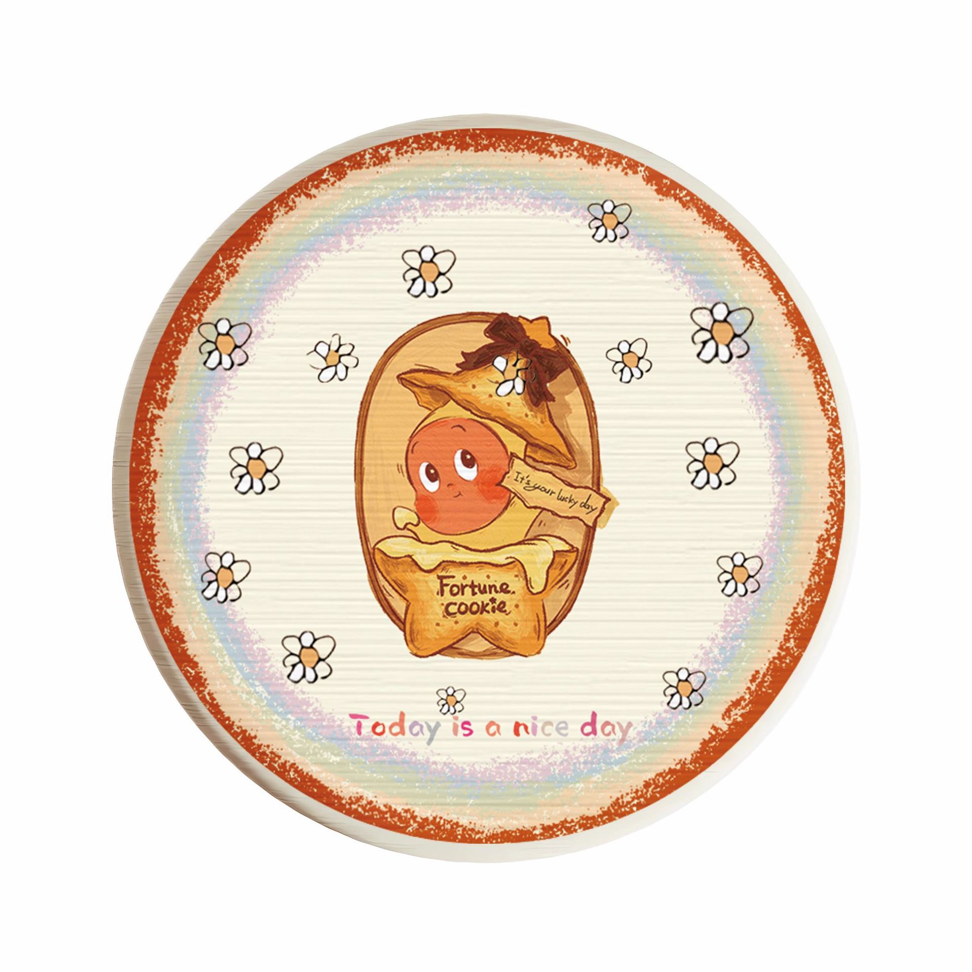 Posavasos de café de oficina de dibujos animados, posavasos de escritorio, posavasos de agua redondos, almohadillas absorbentes de agua de barro de diatomeas, encimera de secado rápido