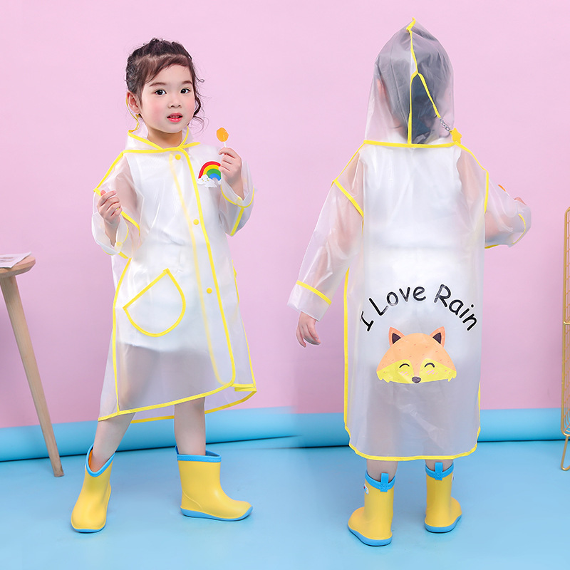 Children's raincoat kindergarten boys and girls Baby Children students EVA transparent waterproof poncho LOGO factory wholesale