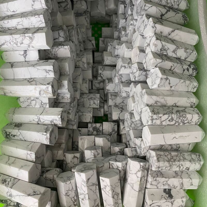 天然白松石樱花玛瑙柱子小摆件桌面摆件手工雕刻件装饰 买一送一 图 8