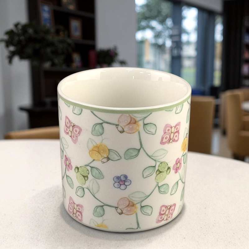Vintage creativo flor de cerámica taza de cera de cera para mujeres alto valor de mano regalo flor taza de cera de adornos domésticos pequeños frescos