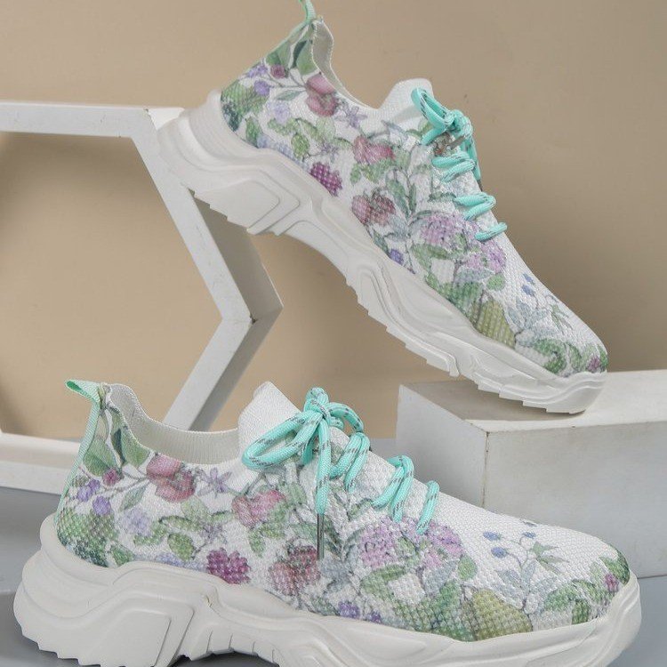 Femmes Décontractée Coloré Floral Bout Rond Chaussures De Sport display picture 14