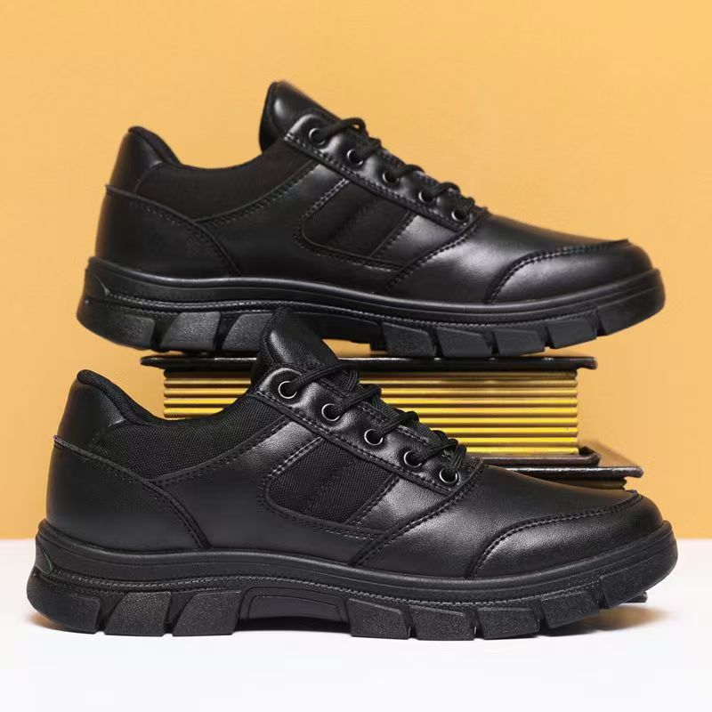Zapatos deportivos para hombre, zapatos de entrenamiento al aire libre para otoño, zapatos casuales, suelas suaves antideslizantes, zapatos negros transpirables para hombre, zapatos casuales de cuero