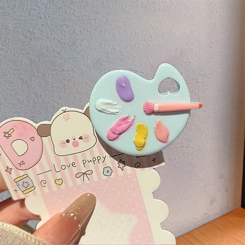 かわいいシミュレーションパレットヘアピン、甘い女の子のミニお絵かきボードカモノハシクリップ、春夏の新しい多用途のインターネットセレブヘアアクセサリー|undefined