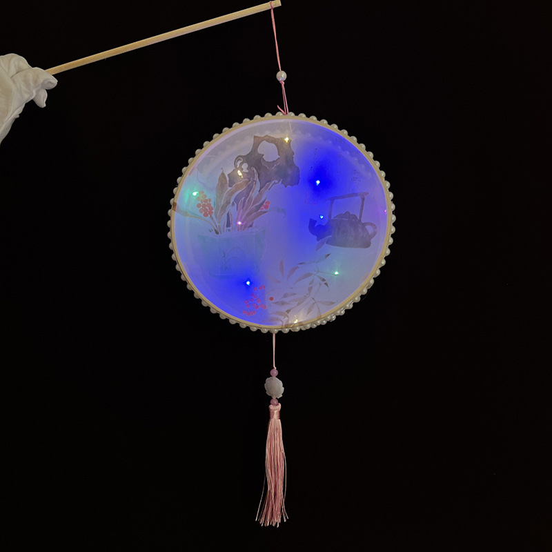 Año nuevo Festival de Primavera linterna niños conejo linterna hecha a mano DIY luminoso estilo antiguo linterna portátil Hanfu Palacio linterna al por mayor