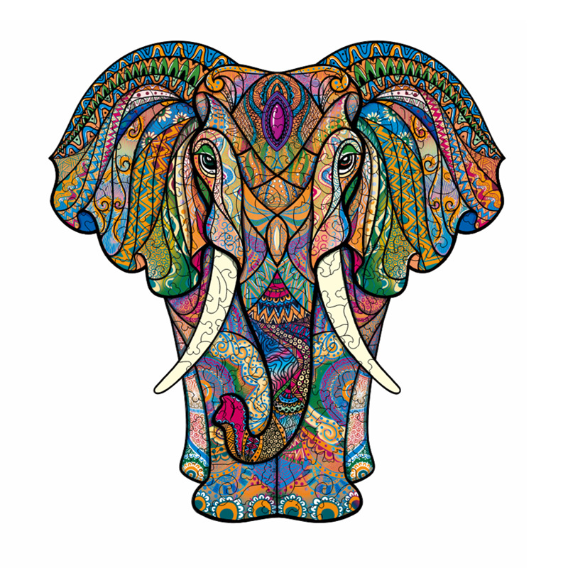 Lobo transfronterizo, león, animal, rompecabezas de madera en forma al por mayor, rompecabezas de madera irregular, juguetes de rompecabezas transfronterizos