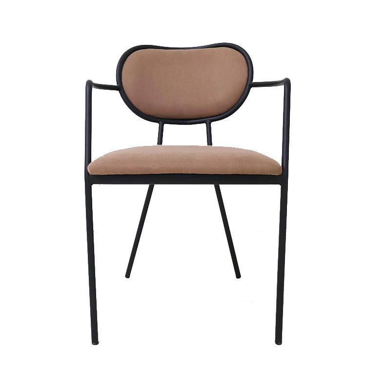 Silla de comedor de metal exportada silla de comedor de hierro forjado silla de lujo ligera silla de ocio de alto nivel silla de respaldo