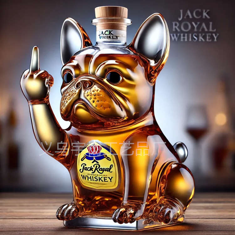 Funny French Bulldog Whiskey Bottle Funny French Bulldog Whiskey Bottle