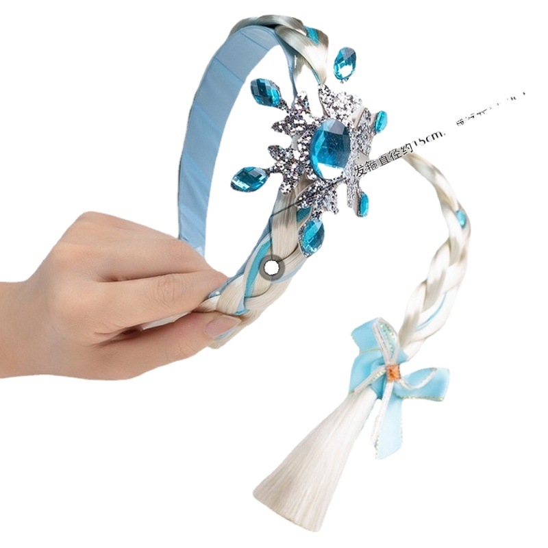 Niñas congeladas mismo copo de nieve peluca trenza Ropa Accesorios niños Aisha princesa niñas pelo accesorios moda
