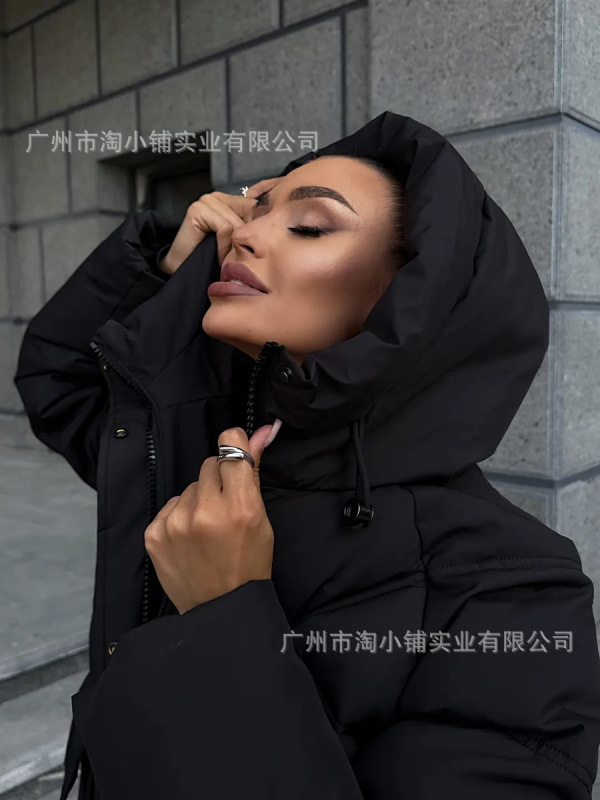 2025新款中长款时尚百搭宽松加厚冬季外套洋气大码宽松女休闲棉服|undefined