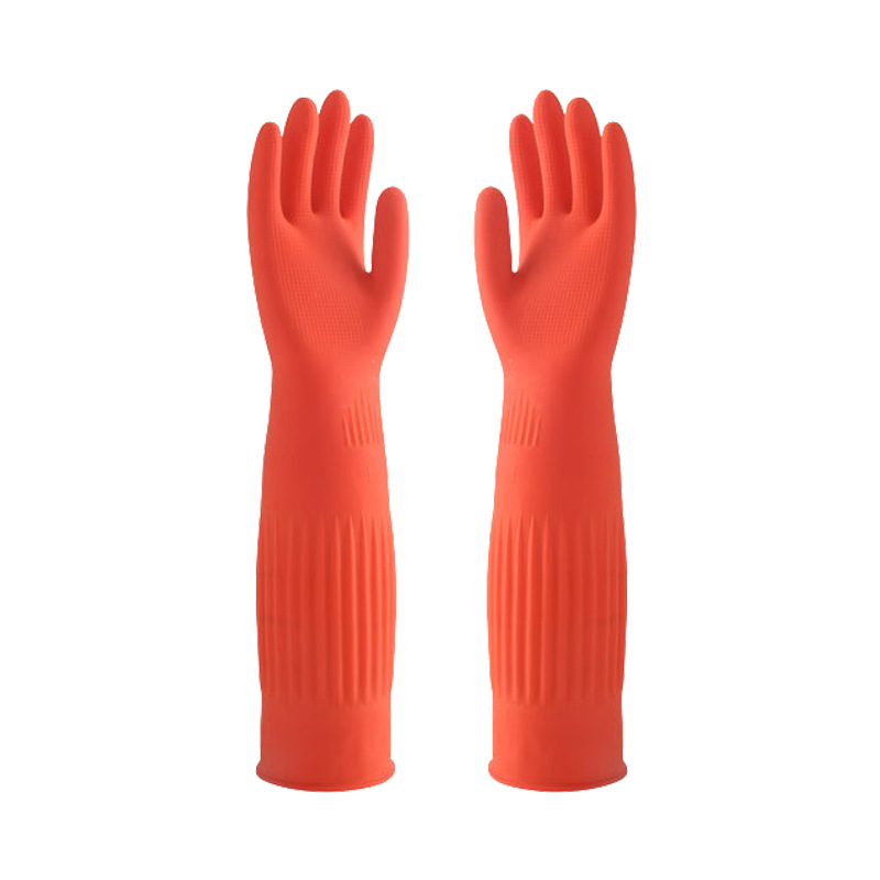 加长橘色牛筋手套43cm