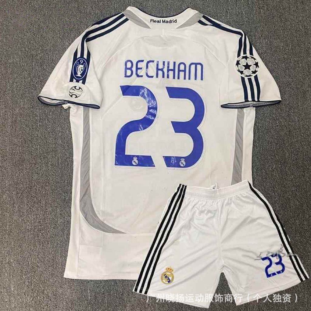 adidas x Real Madrid Retro 2004/05 Beckham #23 Home Kids Jersey Set White
