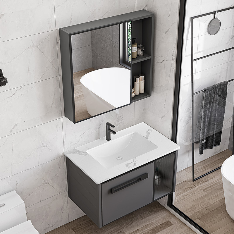 [Preferred good goods] light luxury wash basin bathroom cabinet combination space aluminum wash basin integrated bathroom rock plate wash