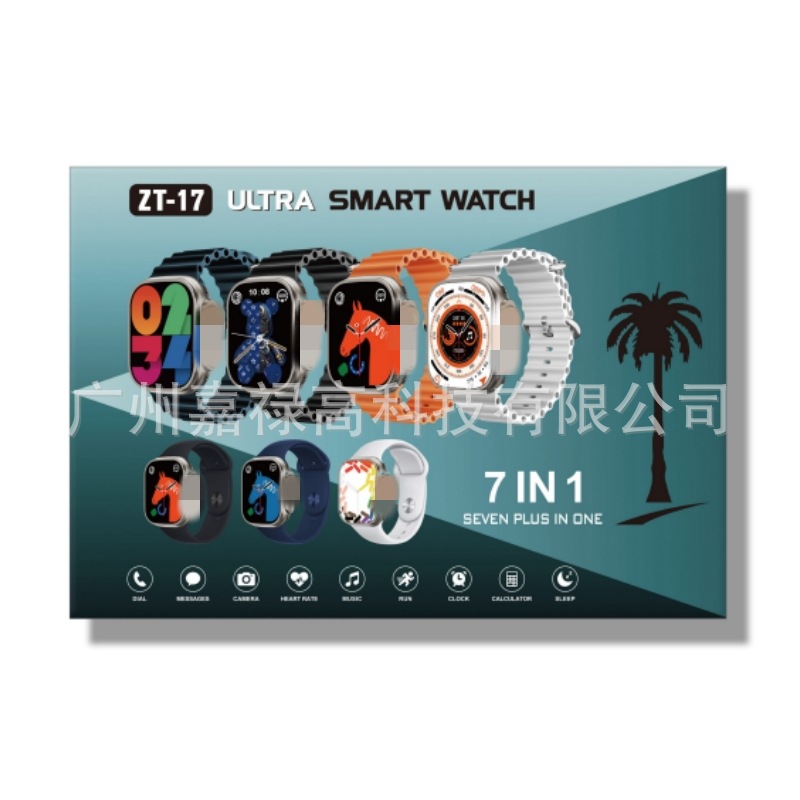 Reloj inteligente ZT - 17 Bluetooth llamada función de control de música contador de pasos 7 en 1 conjunto de correa de reloj directo de fábrica