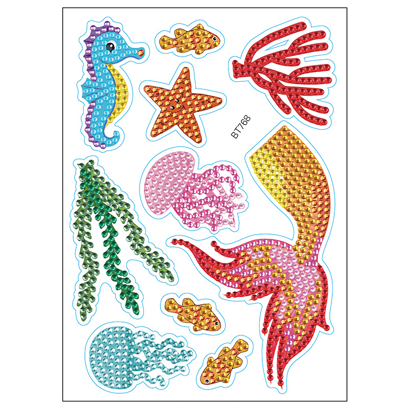 Nuevos pegatinas de taza de agua transfronterizas para niños dibujos de diamantes aleatorios pegatinas hechas a mano diy pegatinas de diamantes unicornios de dibujos animados mayorista