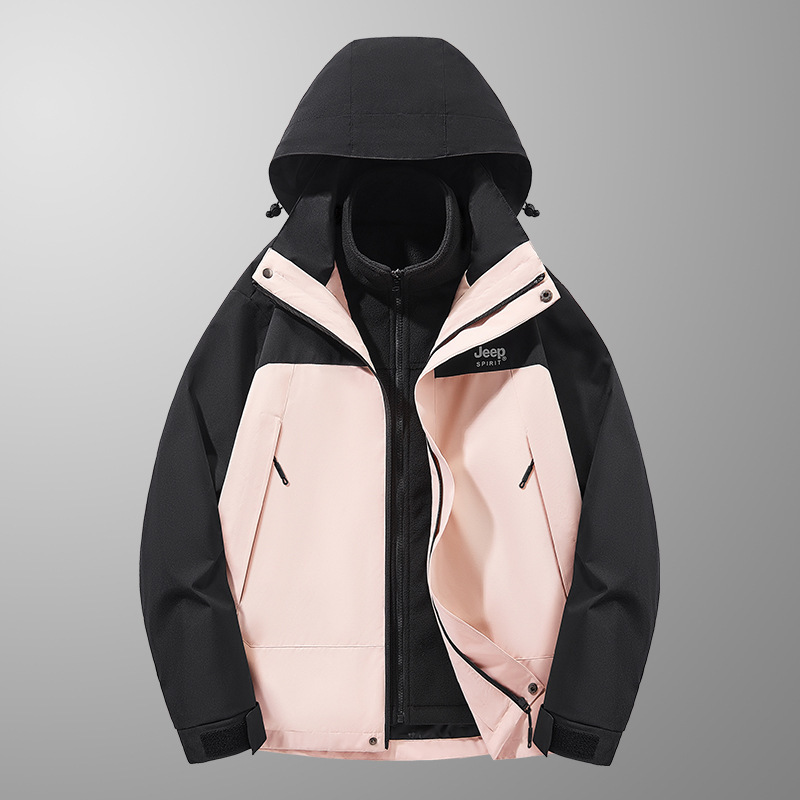 2025年厂家直销 情侣三合一冲锋衣 保暖锁温简约休闲百搭防水防风