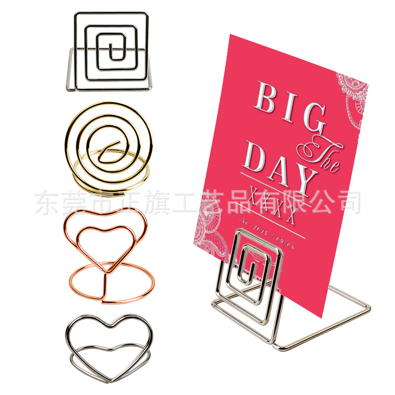 Cruz-espejo especial titular de la nota de metal creativo titular de la tarjeta de visita vertical 8-palabra anillo titular del asiento titular de la tarjeta de hierro en stock