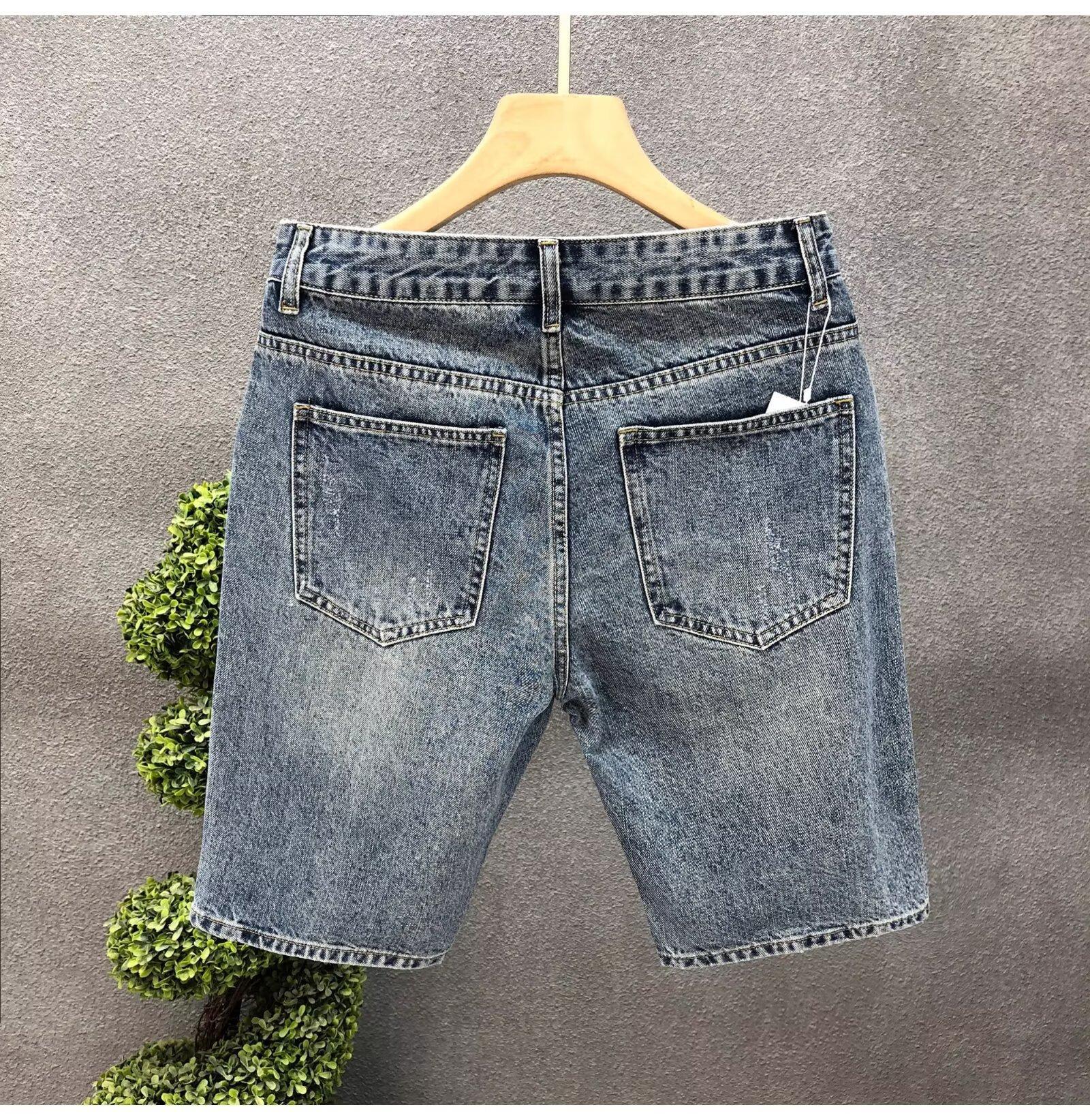 Herren Slim Fit Stretch Jeansshorts Mit Elastischem Bund_voghion.com