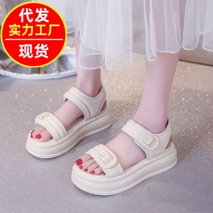 2025 New Summer Thick-Soled Soft-Soled Non-Slip Maternity Sandals Versatile Roman Velcro High-End Women's Shoes