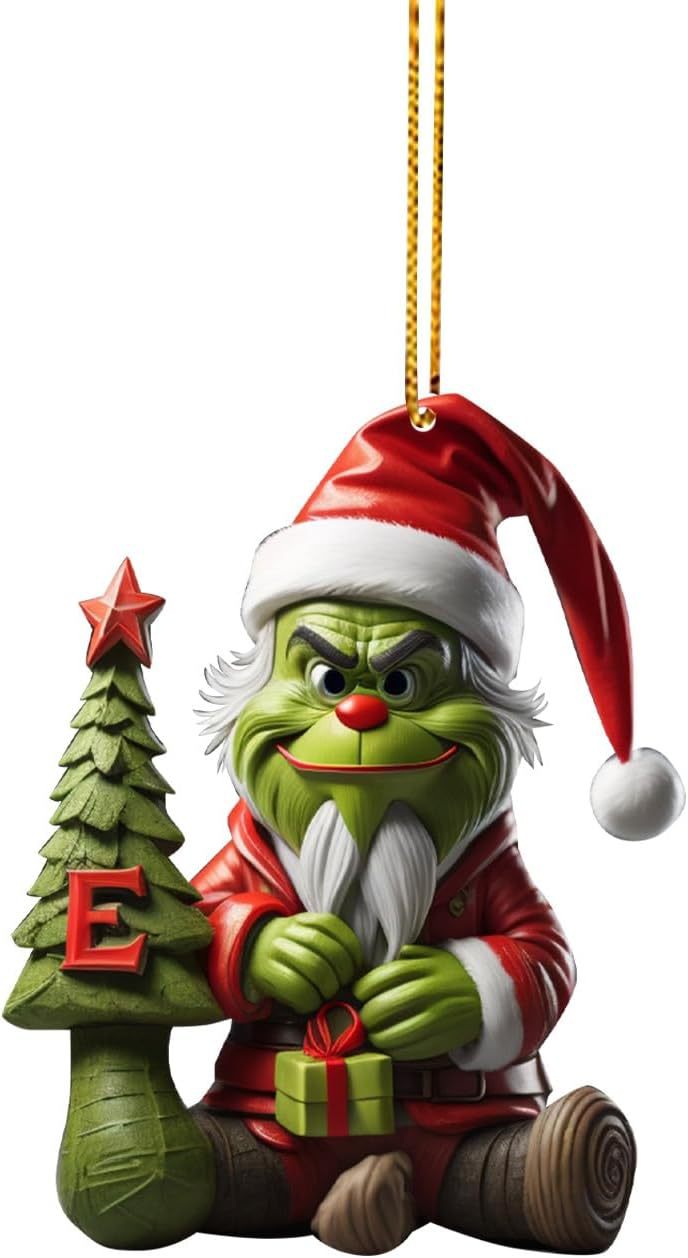 Amazon Grinch carta decoración de Navidad árbol de Navidad ornamento colgante ornamento