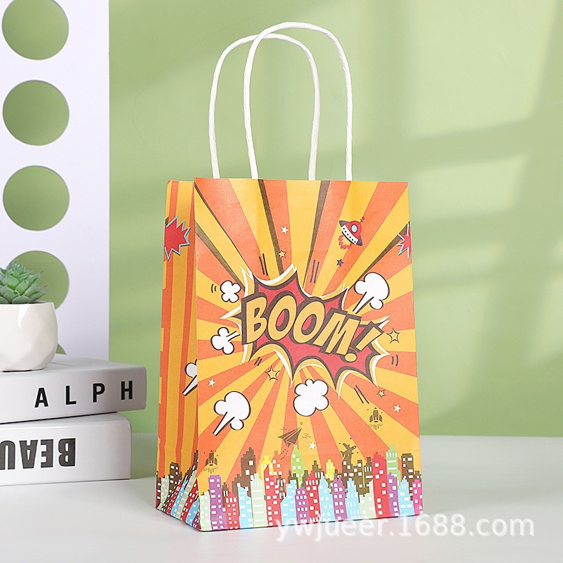 Bolsas de regalo de cumpleaños, bolsas de cartón cartón, bolsas de embalaje para llevar, bolsas de embalaje de regalo de fiesta para niños, bolsas de mano