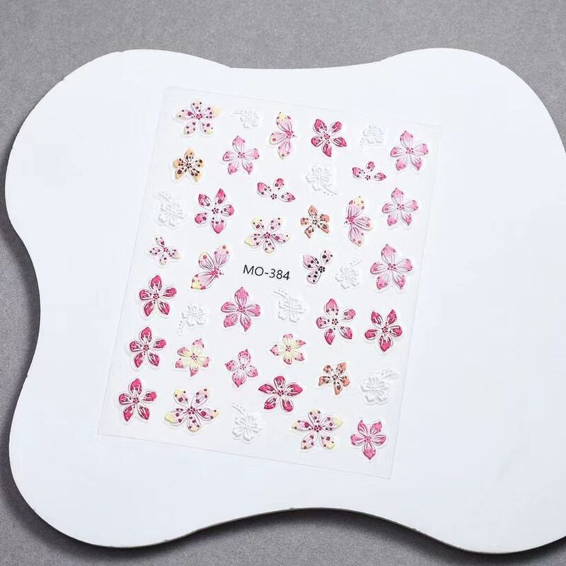 Sakura Nail Stickers, Pink and White Gradient Flower Design, Waterproof and No-Bake Nail Stickers with a Spring Vibe Sakura Nail Stickers, Pink and White Gradient Flower Design, Waterproof and No-Bake Nail Stickers with a Spring Vibe