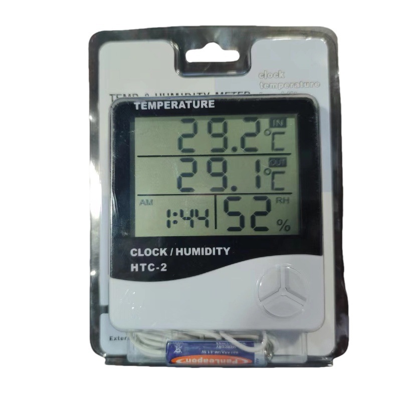 Medidor electrónico de temperatura y humedad, medidor digital de temperatura y humedad de alta precisión para almacenes, invernaderos, interiores y exteriores con sonda de temperatura de 1.5 metros.
