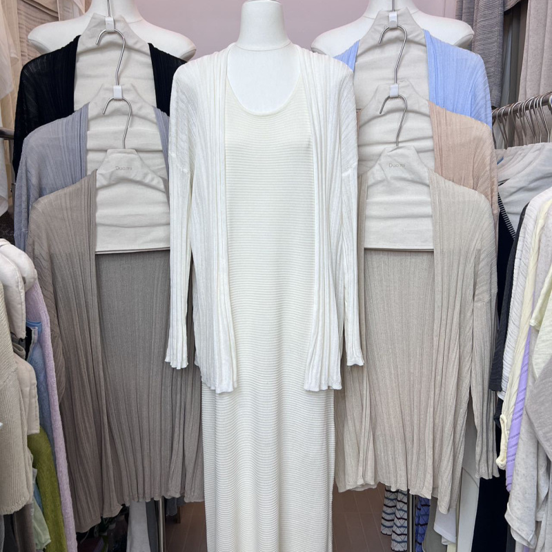 2026 Summer New Knit Cardigan for Women, Thin Sun-Protective Cover-Up, Ribbed Loose Long-Sleeve Versatile Slimming Fashion Top
