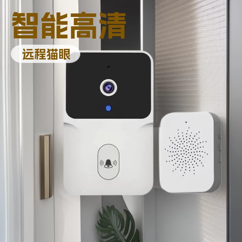 Video doorbell camera with WiFi, night vision, remote electronic peephole for home security monitoring of elderly living alone