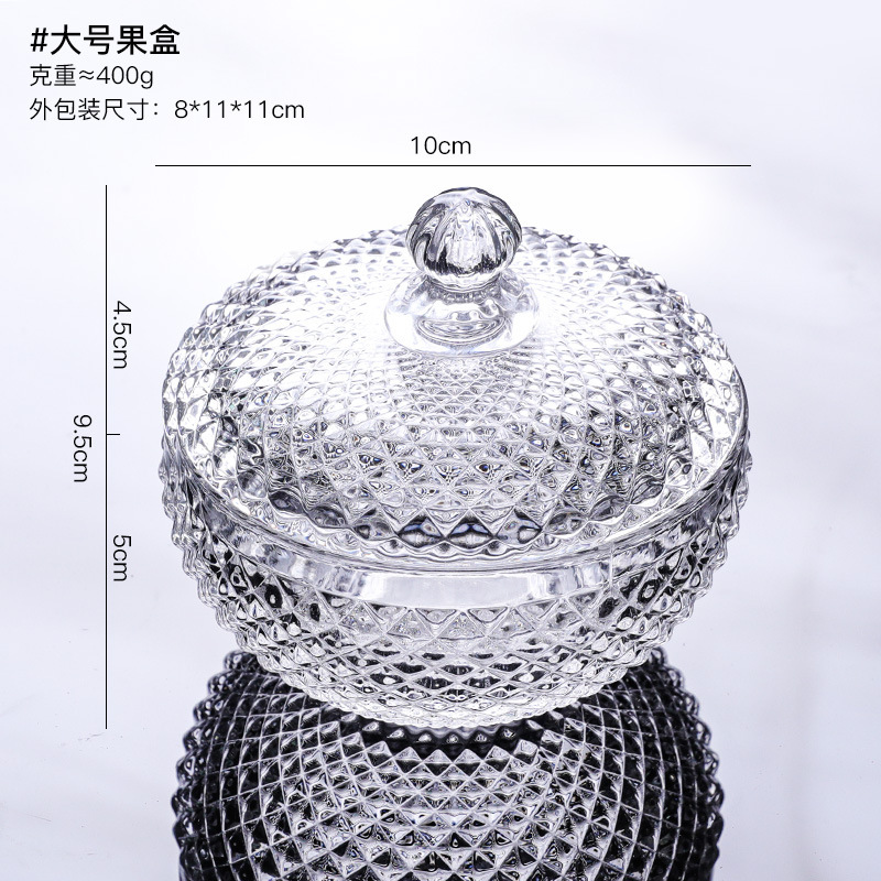 Insレトロフレンチレリーフガラス収納缶テーブル装飾装飾装飾化粧綿棒蓋付き缶収納ケース|undefined