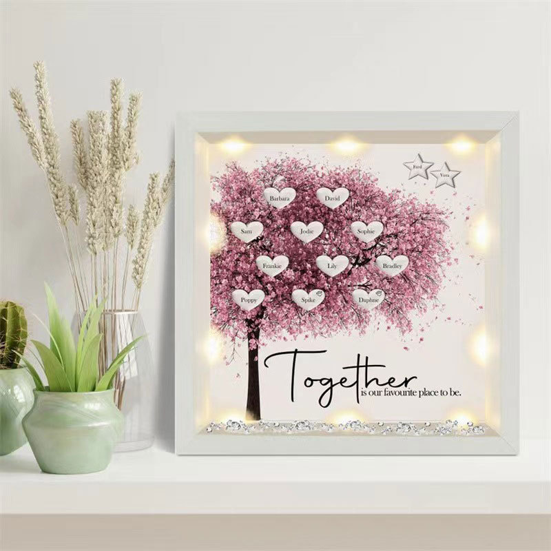 Cross-border Europe and the United States hot selling personalized genealogy photo frame 1-25 names for Mother's Mother's Day gift