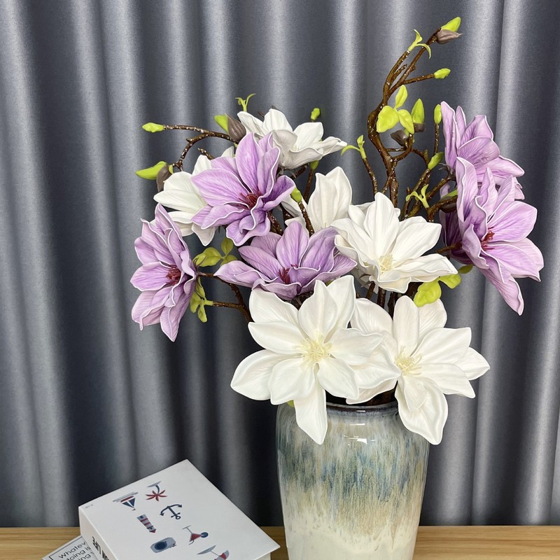 模擬感触EVAフォーチュンモクラン造花リビングルームホテル結婚式造花アート多頭モクラン|undefined